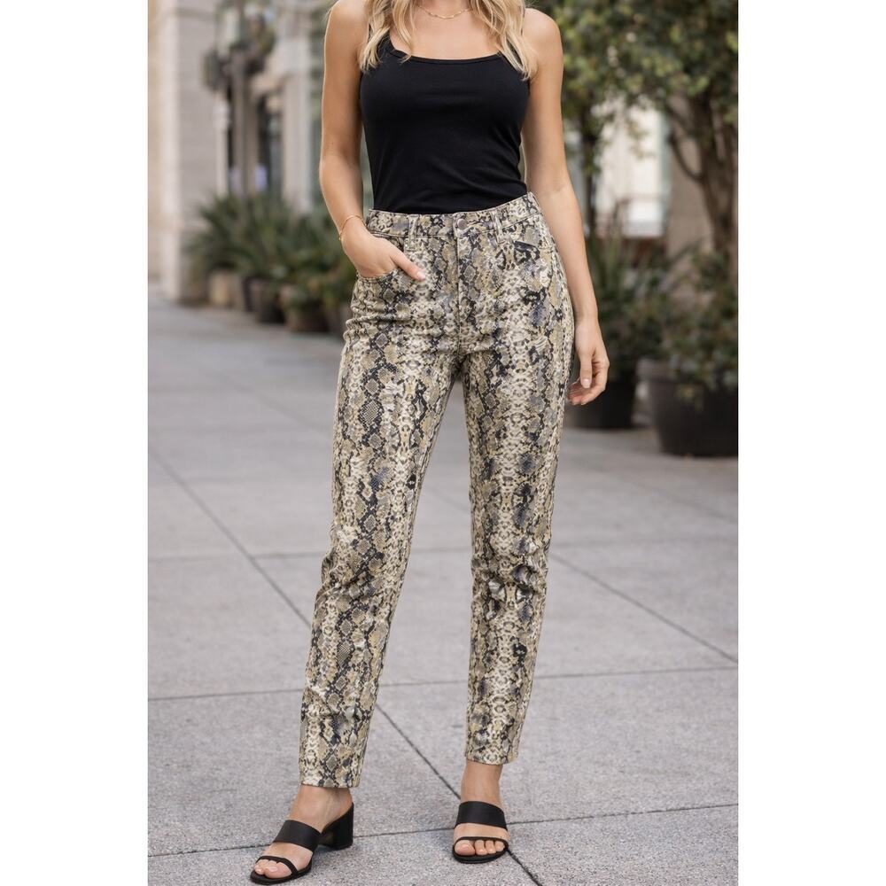 Free People Snake Print Pants Edgy Rocker Sz 27